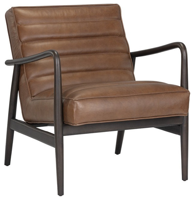 Lyric Lounge Chair  Vintage Caramel Leather   Midcentury   Armchairs And Accent Chairs   by Sunpan Modern Home  Houzz