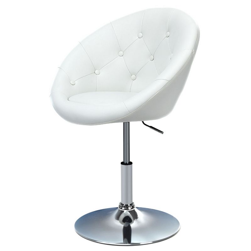 1 Piece Modern Adjustable Swivel Round PU Leather Chair