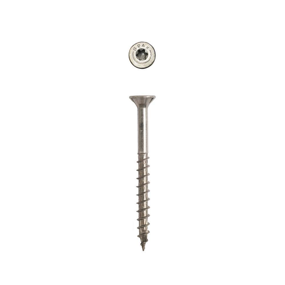 SPAX #8 x 2 in. T-Star Plus Flat Undercut InteriorExterior HCR-X Screw Multi-Purpose (154-Box) 4191670400504