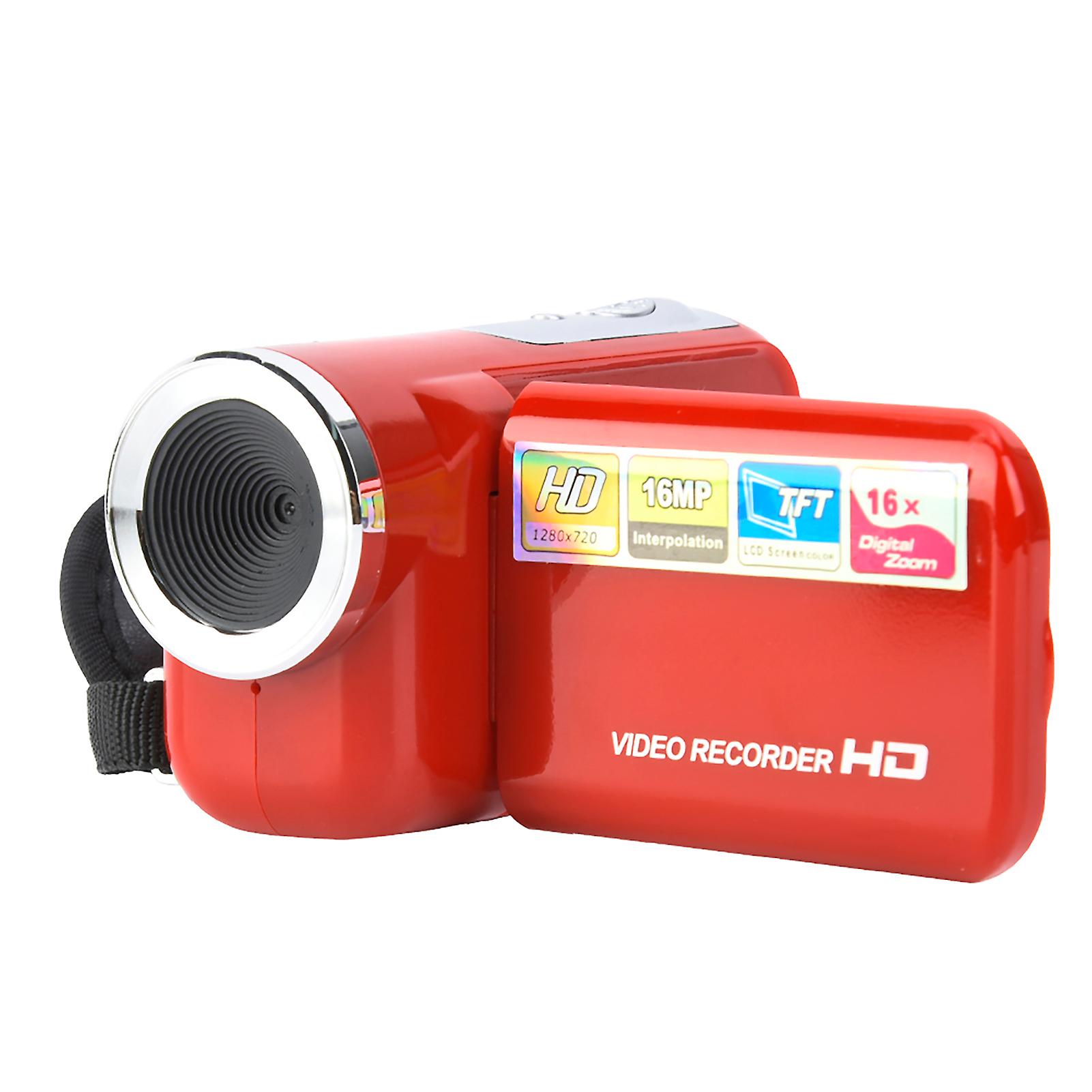 Portable Children Kids 16x Hd Digital Video Camera Camcorder With Tft Lcd Sceen Toy Red