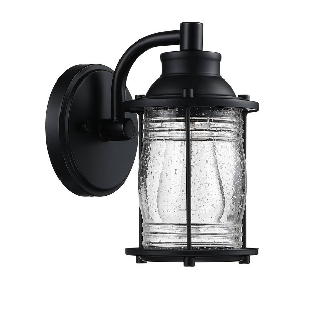 Outdoor Wall Light With Glass Shade Black Wellfor