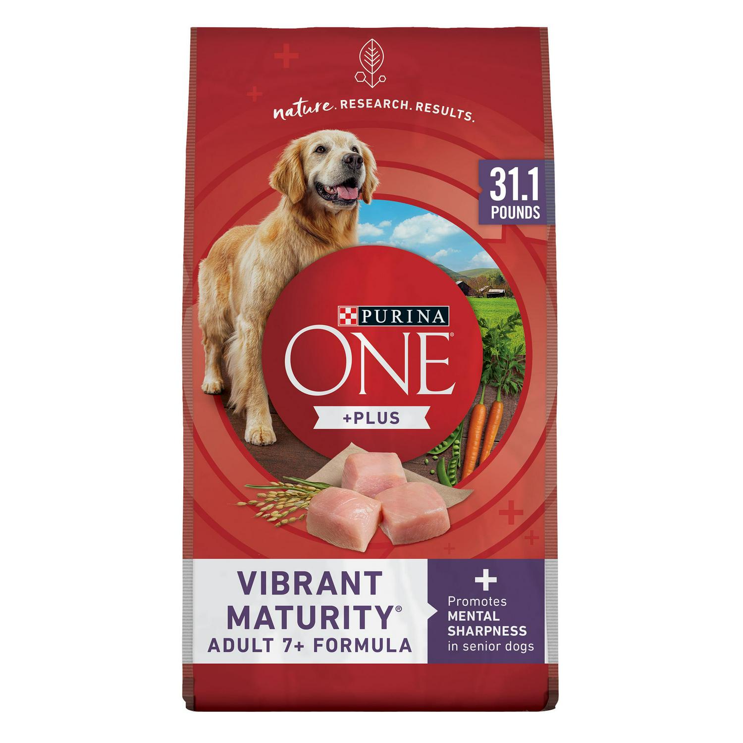 Purina ONE High Protein Senior Dry Dog Food +Plus Vibrant Maturity Adult 7+ Formula 311 lb Bag  Crowdfused