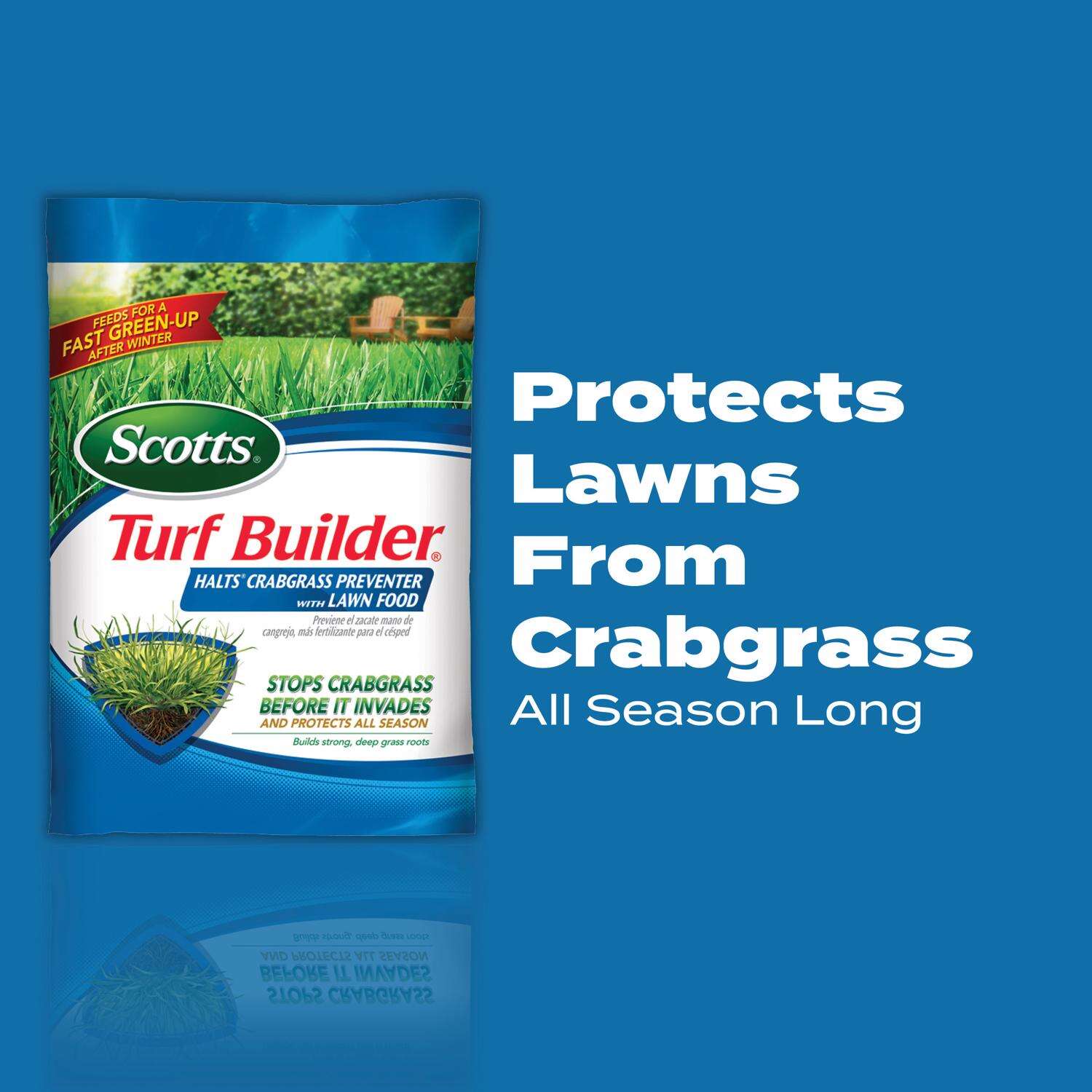 Scotts Turf Builder Halts Crabgrass Preventer Lawn Fertilizer For Multiple Grass Types 5000 sq ft