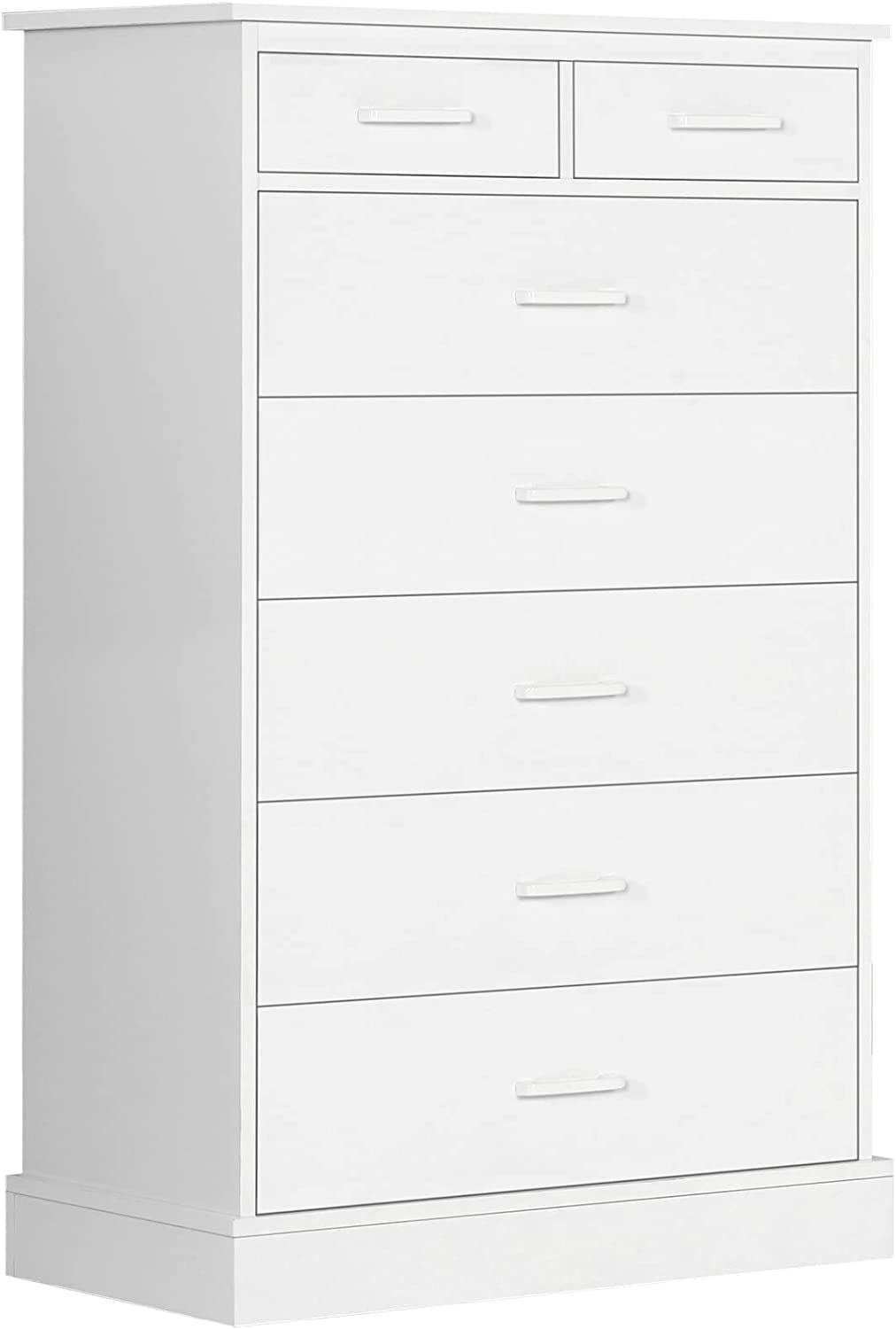 EPHEX 7 Drawer Dresser for Bedroom, Tall Dresser with Metal Handle, Wood Storage Tower Clothes Organizer, White