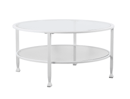 Southern Enterprises Jaymes Metal / Glass Round Cocktail Table