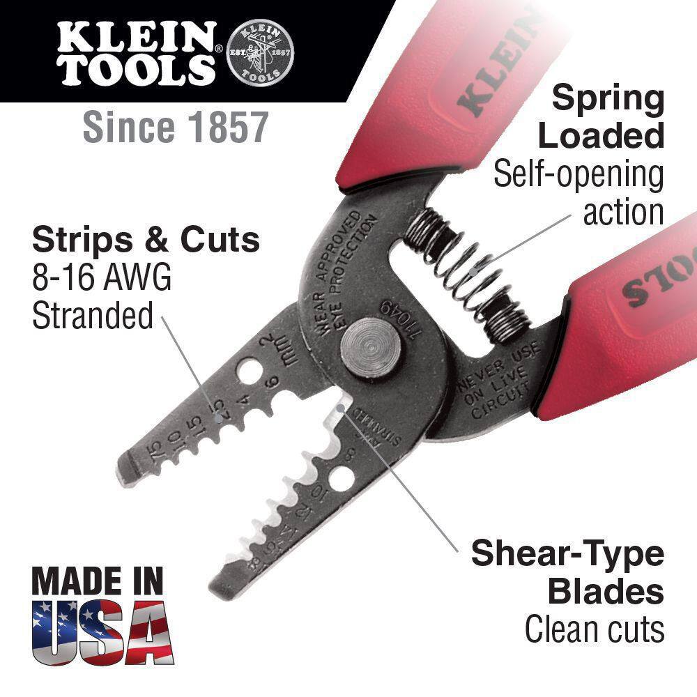 Klein Tools Wire StripperCutter for 8-16 AWG Stranded Wire 11049