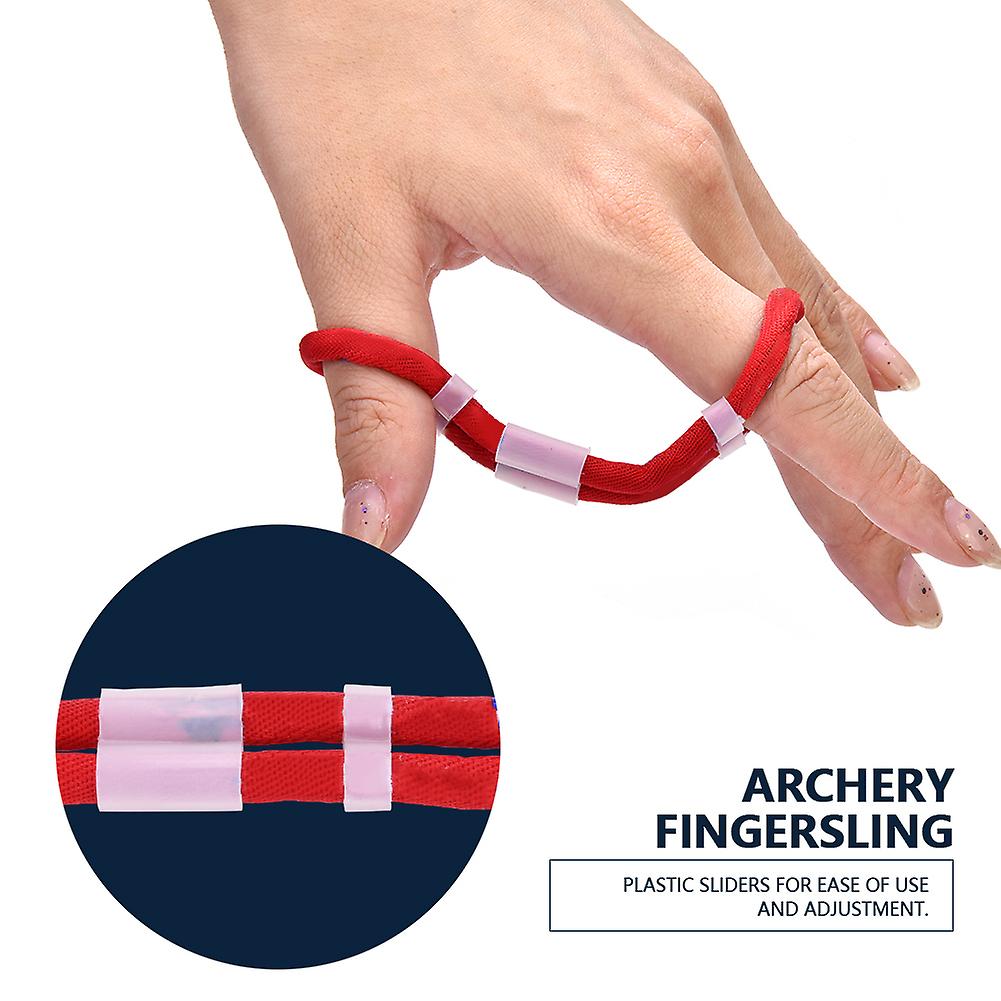 Adjustable Fingersling Archery Finger Sling For Recurve Bow Hunting Shooting Accessory Red L