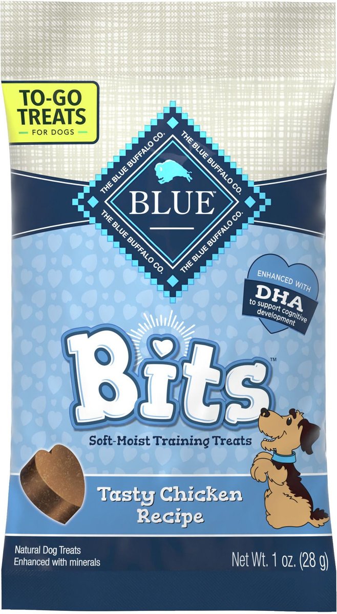 Blue Buffalo To-Go Bits Tasty Chicken Recipe Dog Treats， 12 count