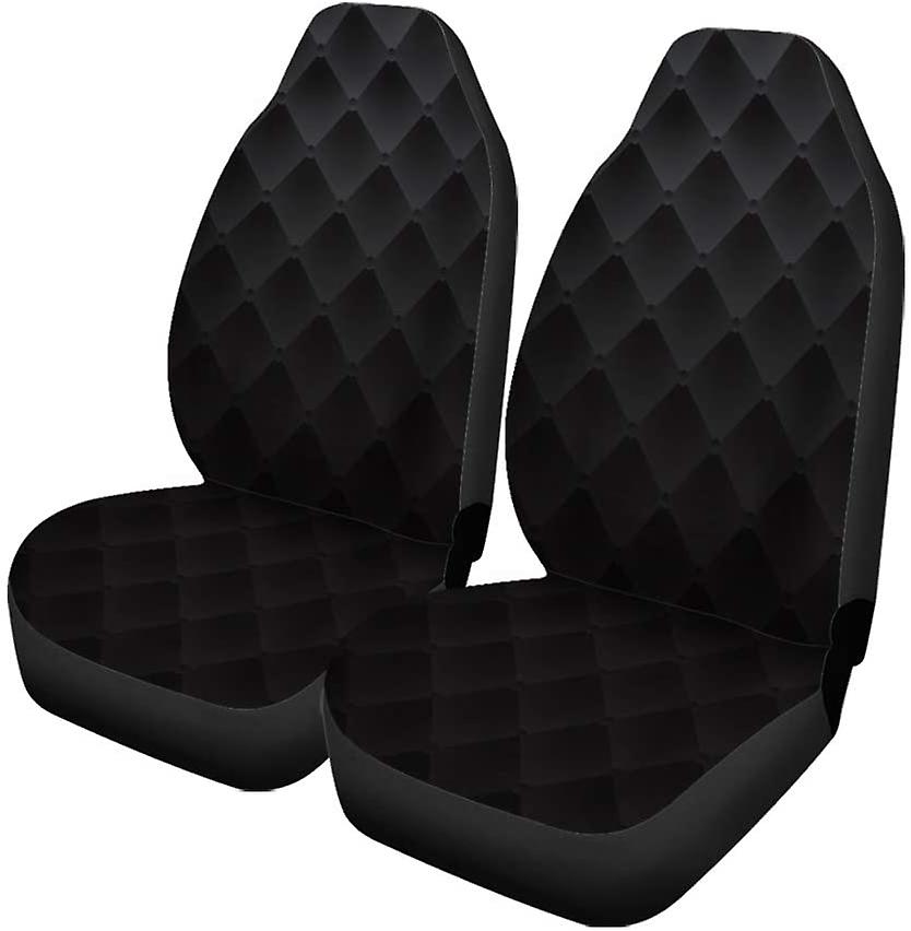 Set Of 2 Car Seat Covers Black Diamond Universal Auto Front Seats Protector Fits For Car，suv Sedan，truck