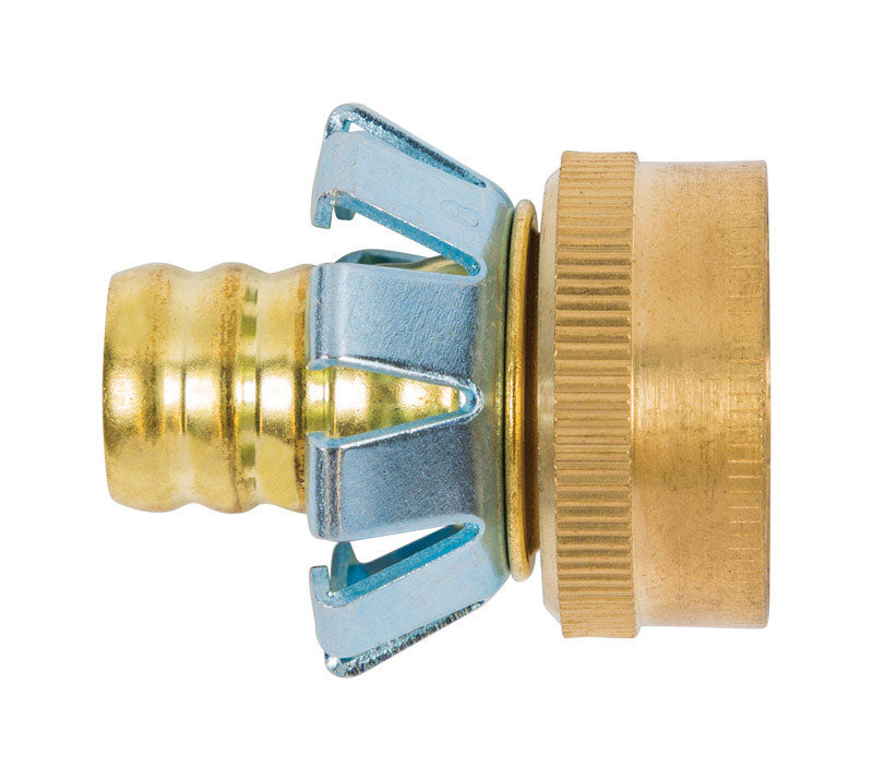 Gilmour  5/8 in. Brass  Threaded  Female  Clinch Coupling