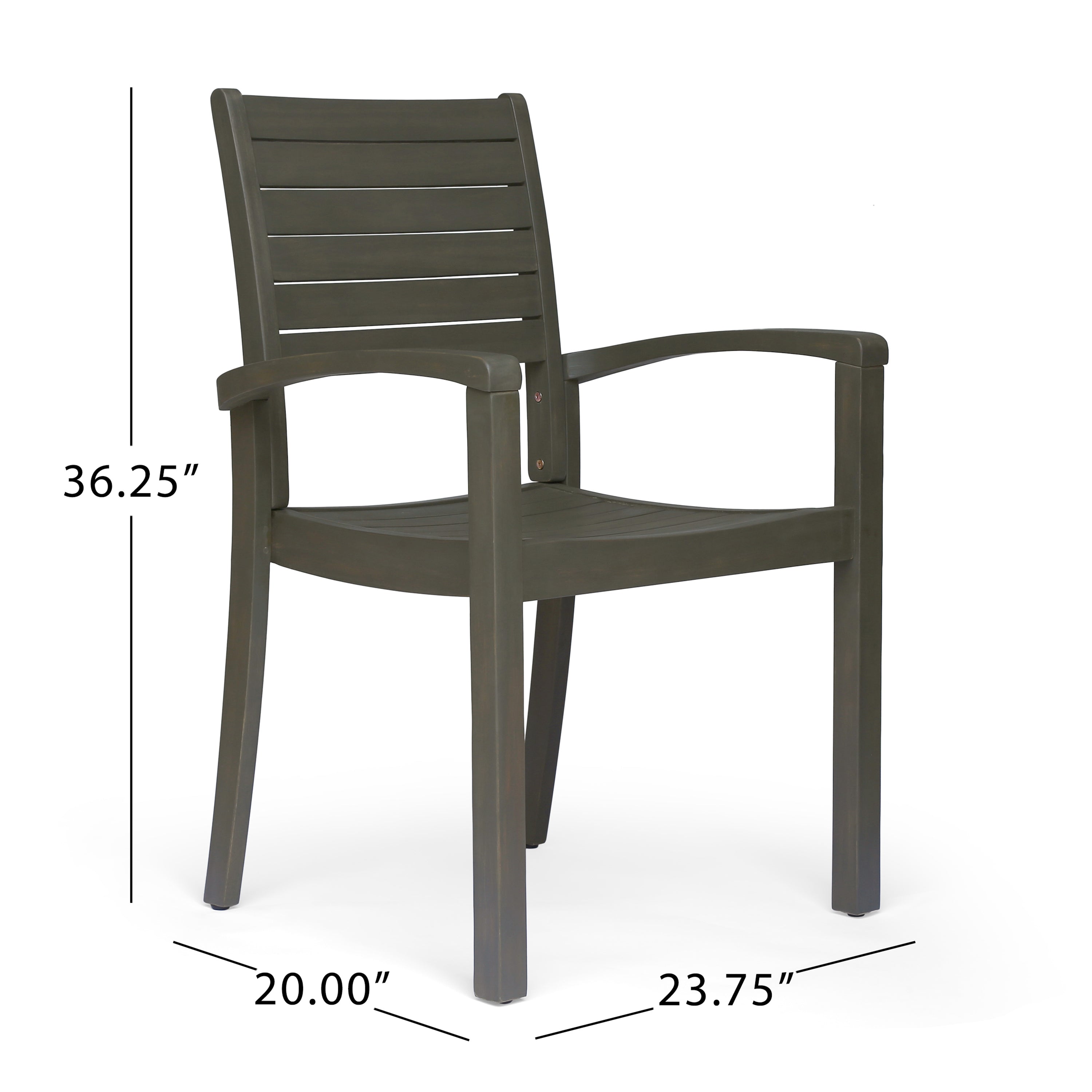 Carr Outdoor 4-Seater Square Acacia Wood Dining Set