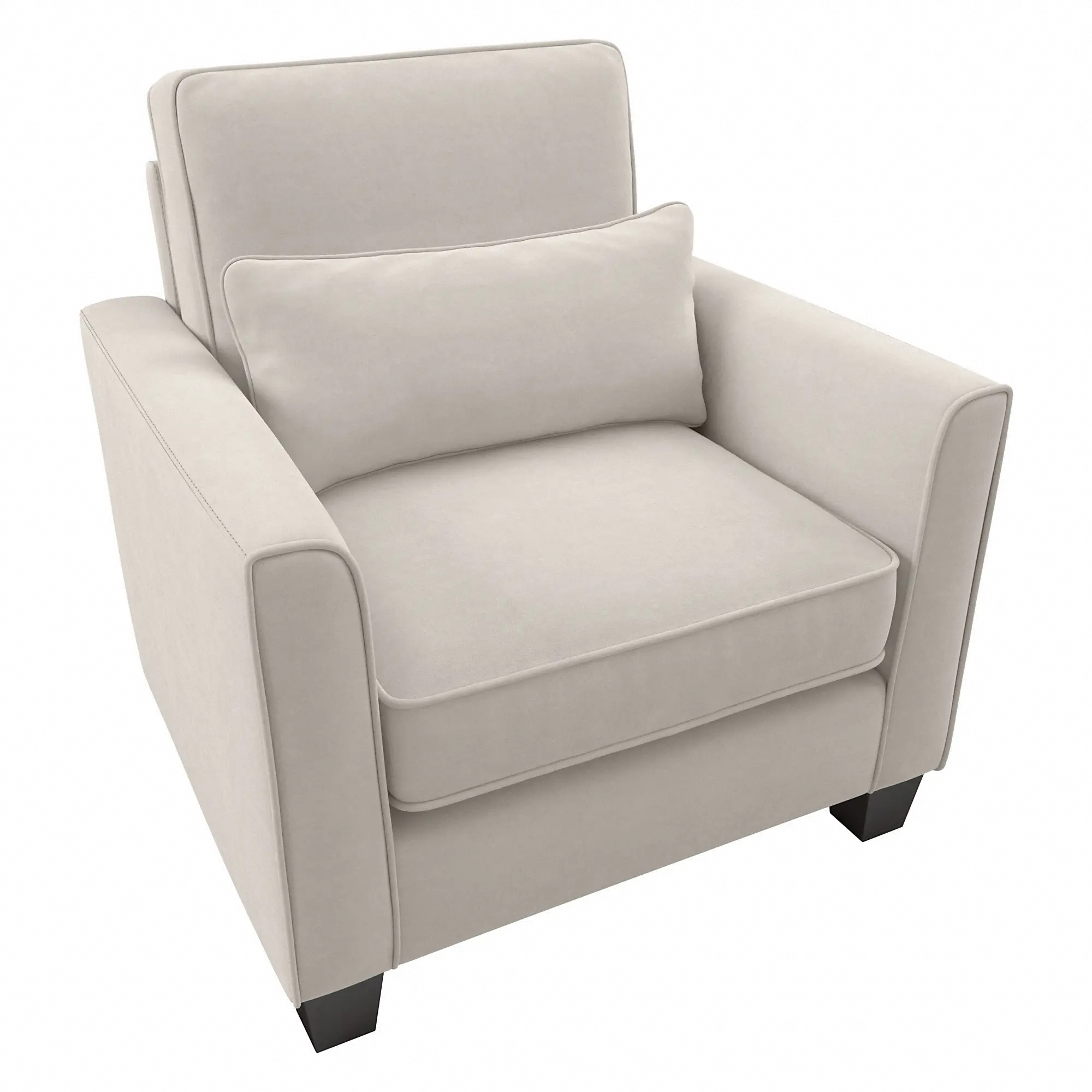 Flare Light Beige Microsuede Accent Chair with Arms