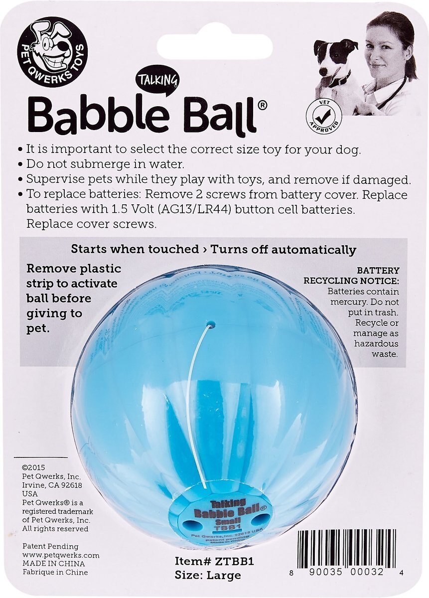 Pet Qwerks Talking Babble Ball Dog Toy