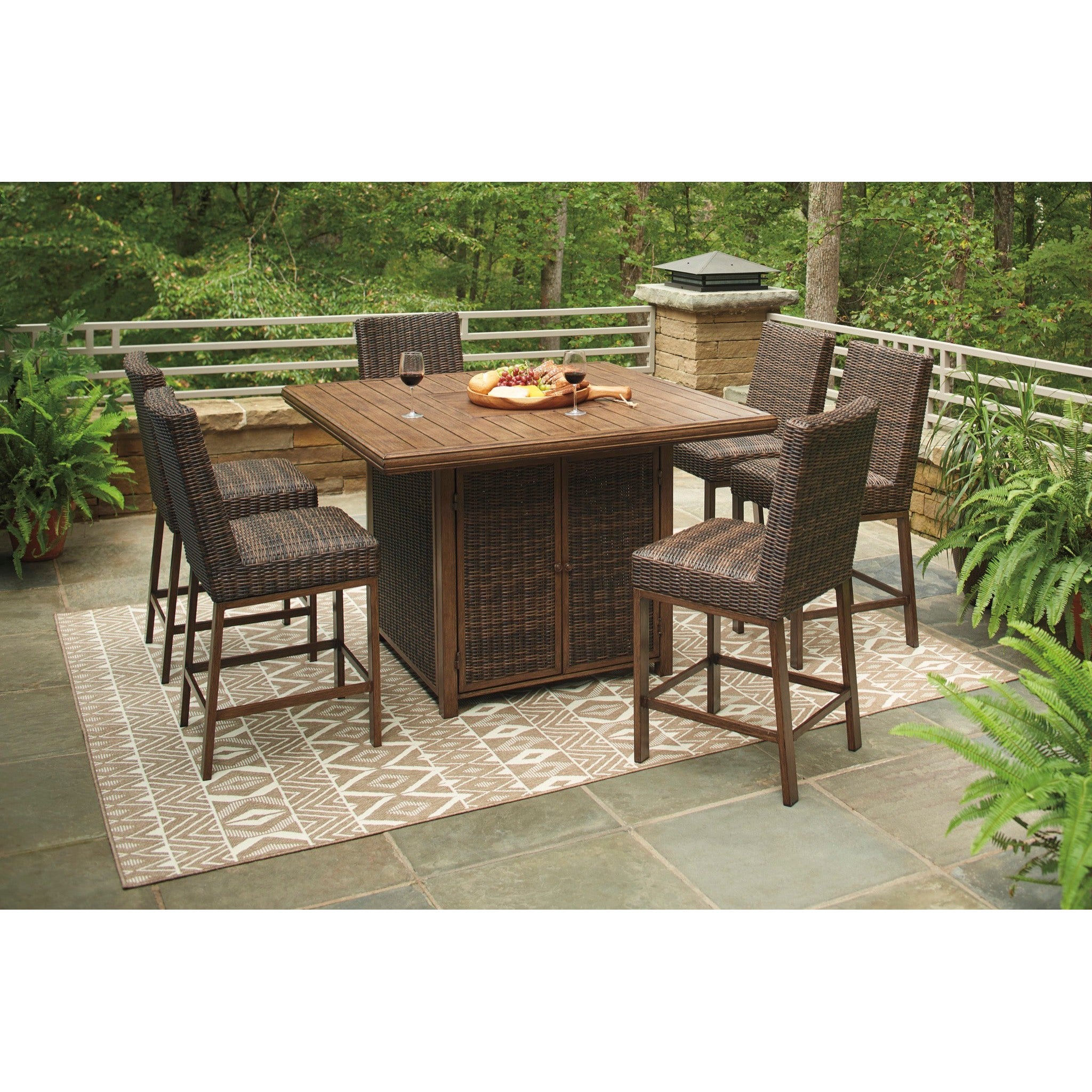 Sea Cliff 56 Outdoor Tall Firepit / Bar Table