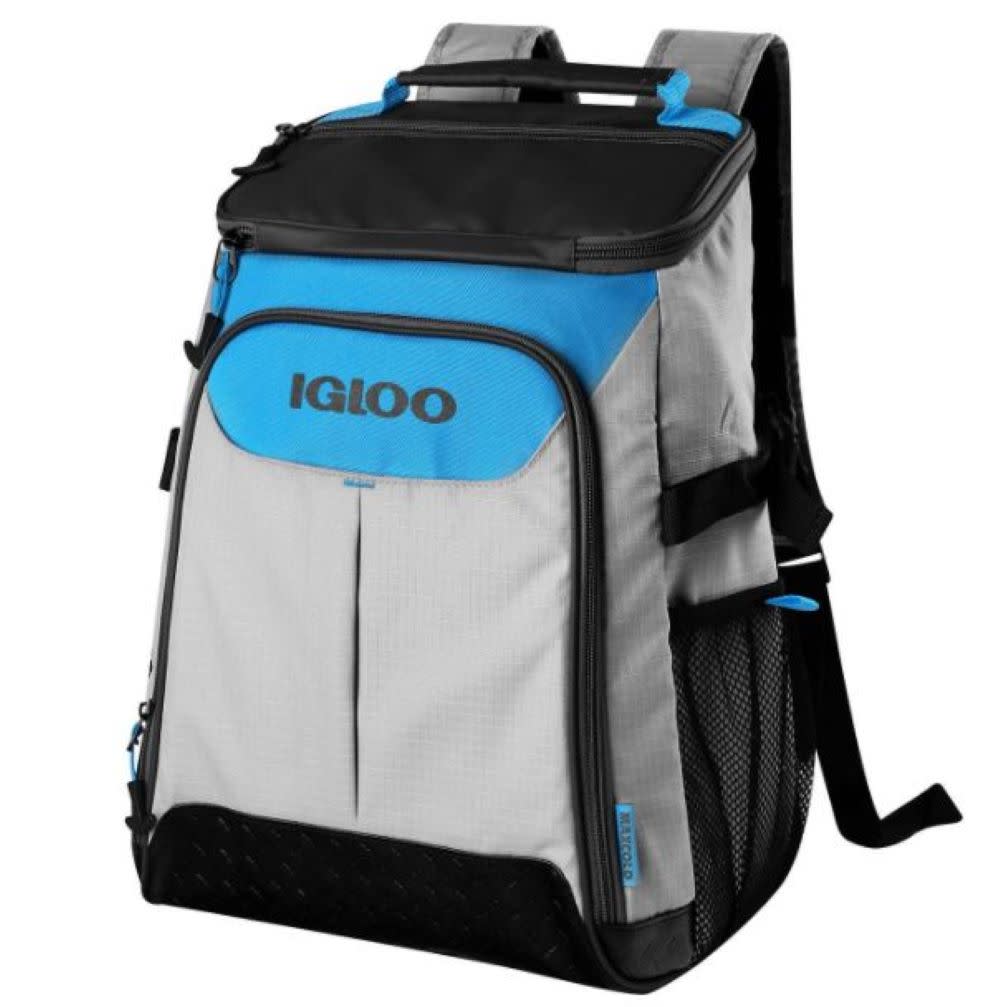 Igloo Backpack Trek Softside Cooler Top Grip 28 Can Blue/Gray