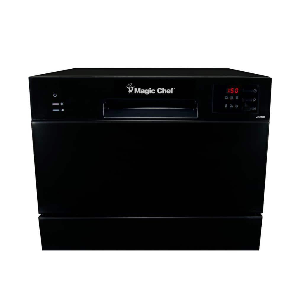 Magic Chef 21 in Black Electronic Countertop 120volt Dishwasher with 6Cycles 6 Place Settings Capacity