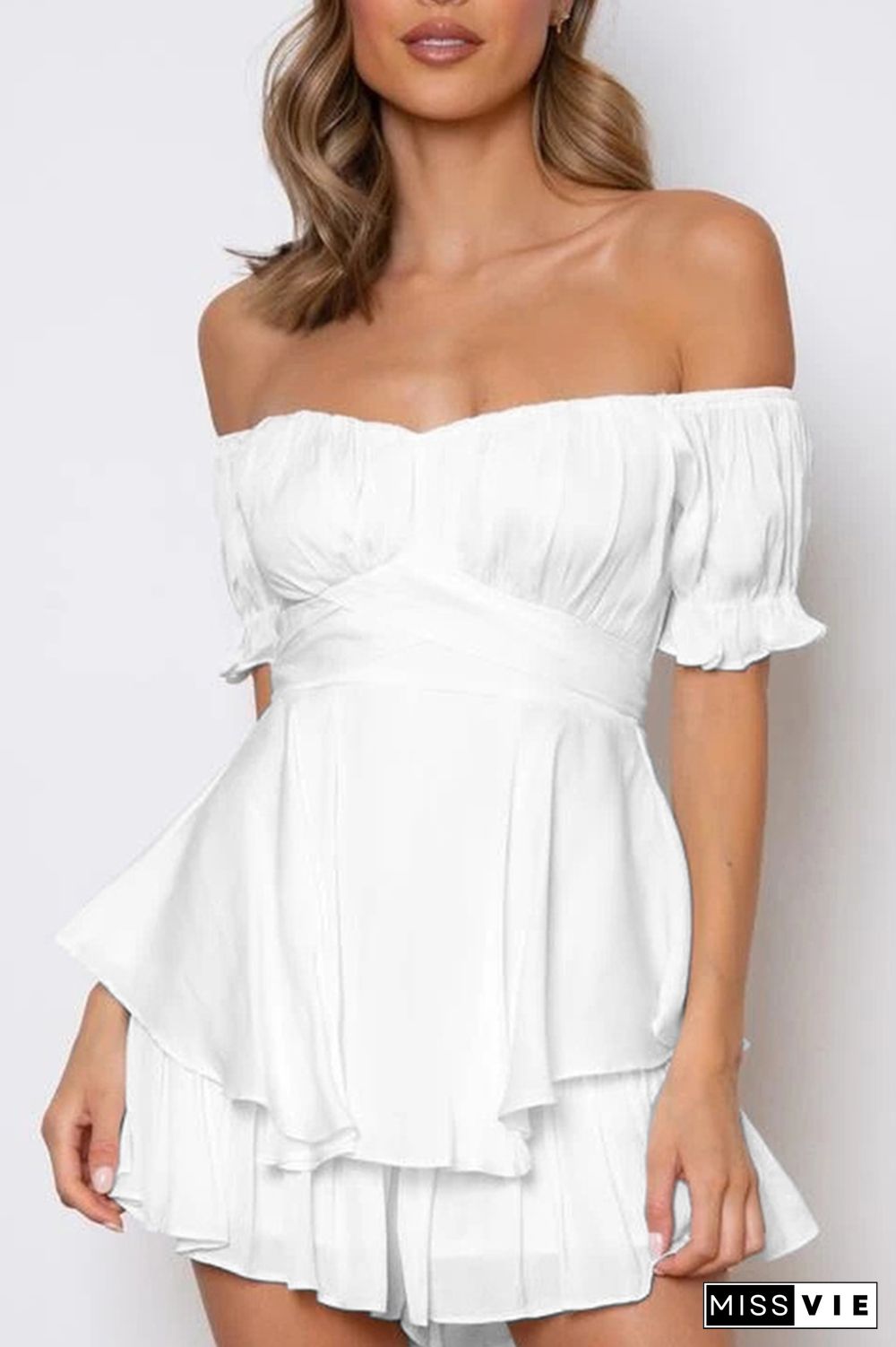 Ruffle Off Shoulder Jumpsuit Wholesale