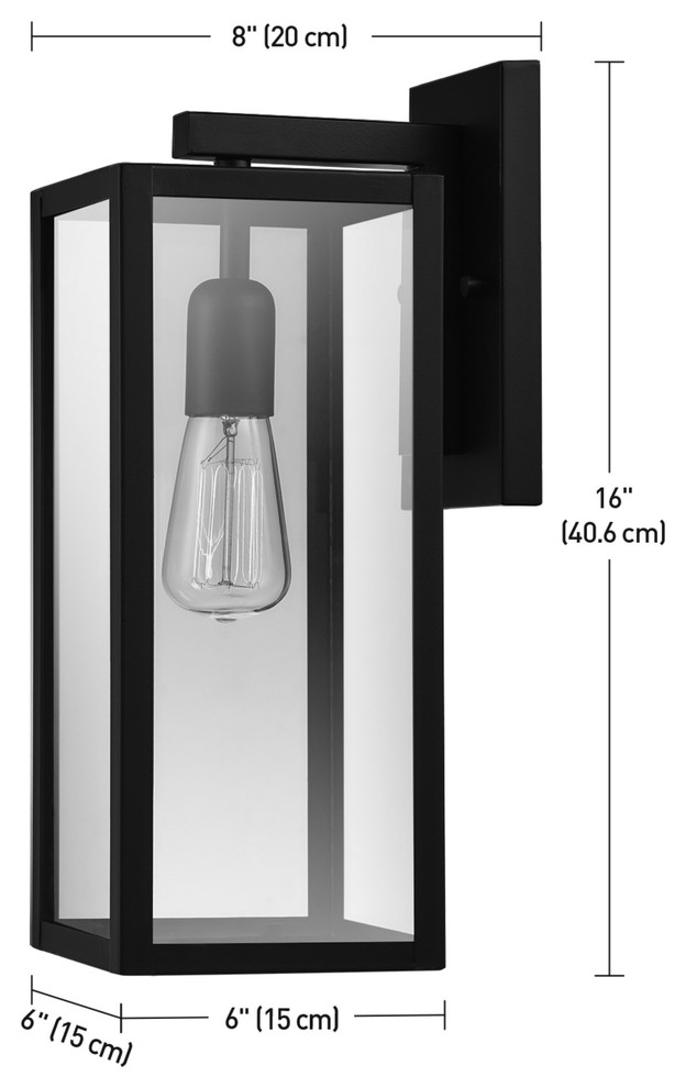 Bowery 1 Light Matte Black Indoor/Outdoor Wall Sconce With Clear Glass Shade   Traditional   Outdoor Wall Lights And Sconces   by Buildcom  Houzz