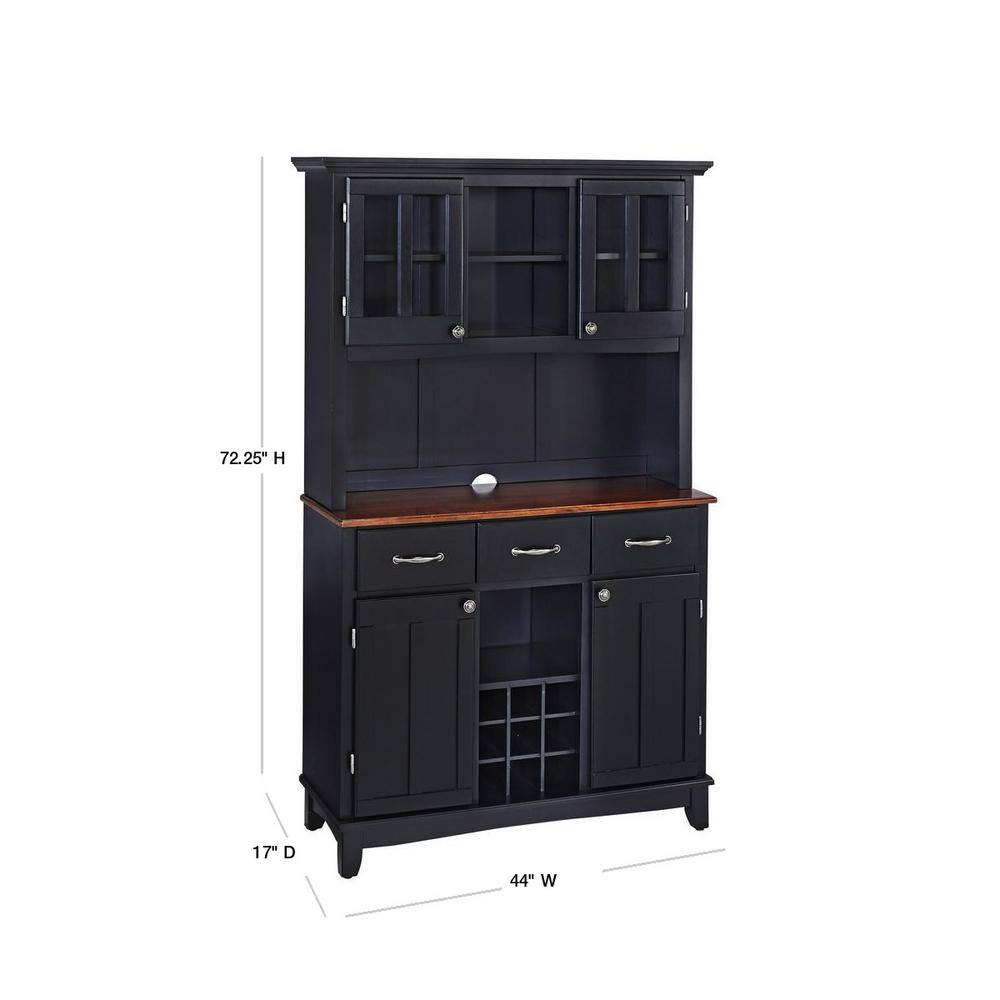 HOMESTYLES Black and Cherry Top Buffet with Hutch 5100-0042-42