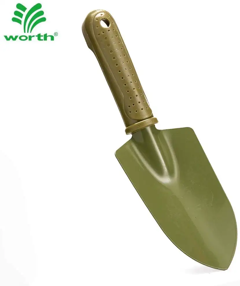 Quality carbon steel head powder coating PE handle garden planting tools wholesale suppliers trowel