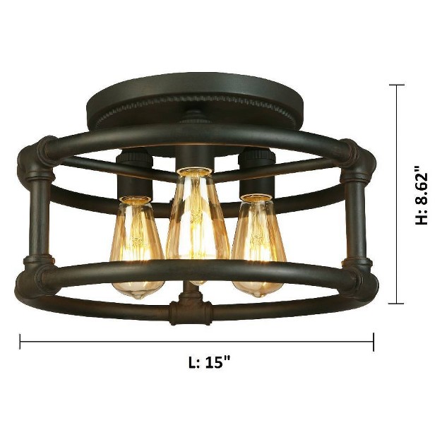 Wymer 3 Light Semi Flush Bronze Dark Brown Eglo