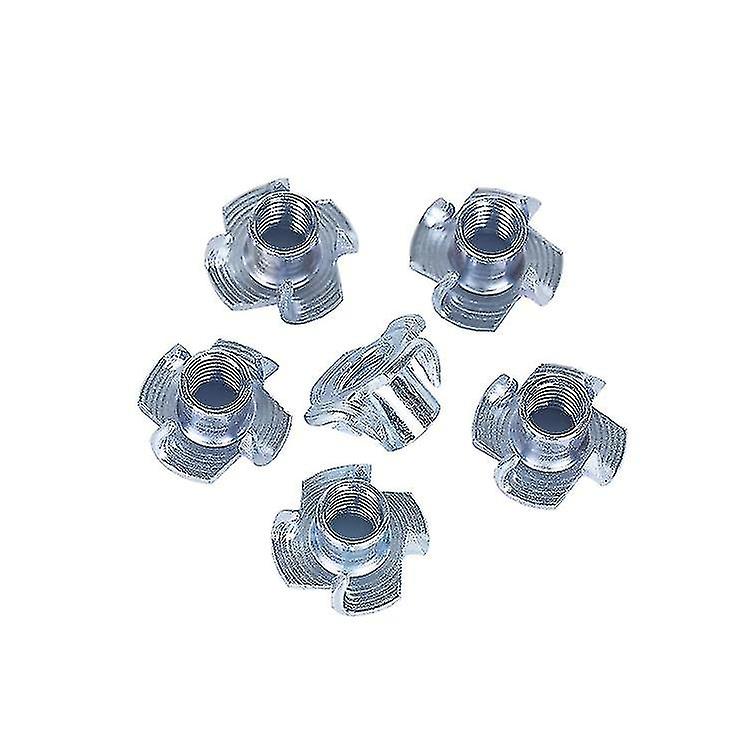 50pcs M4 T-nuts，zinc Plated Steel T Nuts Four Claw Nuts，threaded Insert，pronged Tee Nut，four Claws N