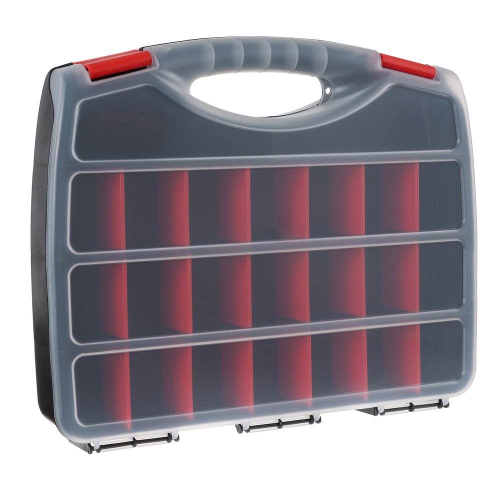 Hardware and Craft Storage Case - 23 Compartments to Organize Parts with Carry Handle and Clear Lid 0.5 Qt 670536FUS