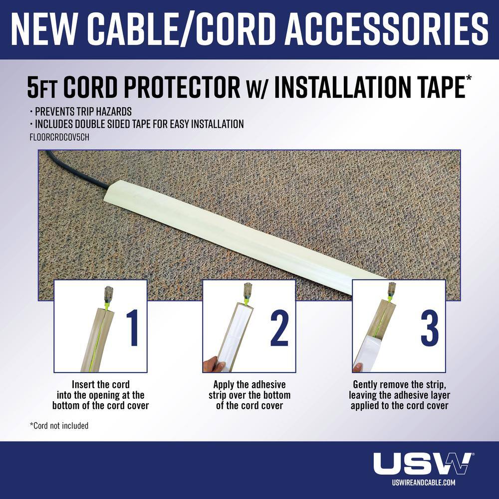 USW 5 ft. Floor Cord Cover FLOORCRDCOVSCH