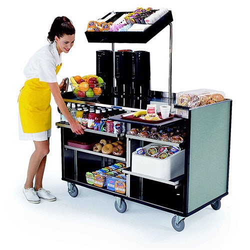 Lakeside 680-10 - Mobile Merchandising Kiosk， Stainless Steel/Laminate