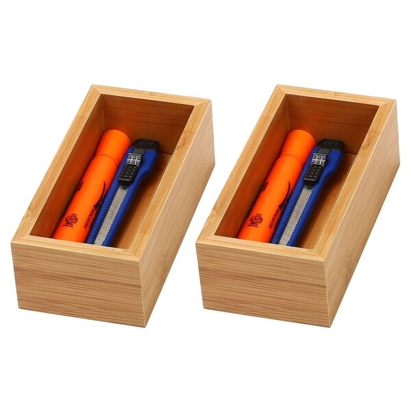 YBM Home Bamboo Kitchen Drawer Organizer Storage Box (Set of 2)