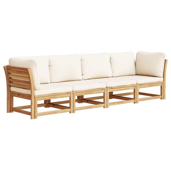 vidaXL Patio Sofa with Cushions 2Seater Outdoor Loveseat Solid Wood Acacia