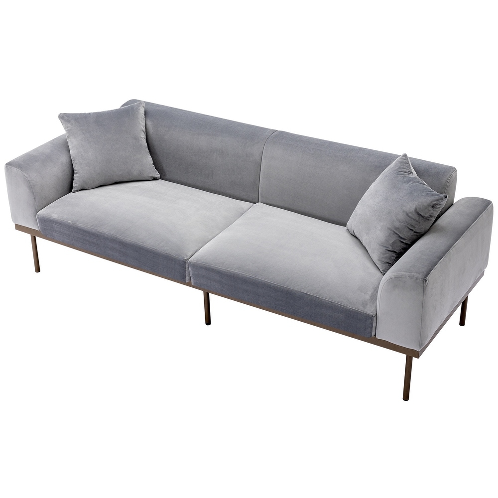 Modern Velvet Sofa with Metal Legs Loveseat Sofa Couch