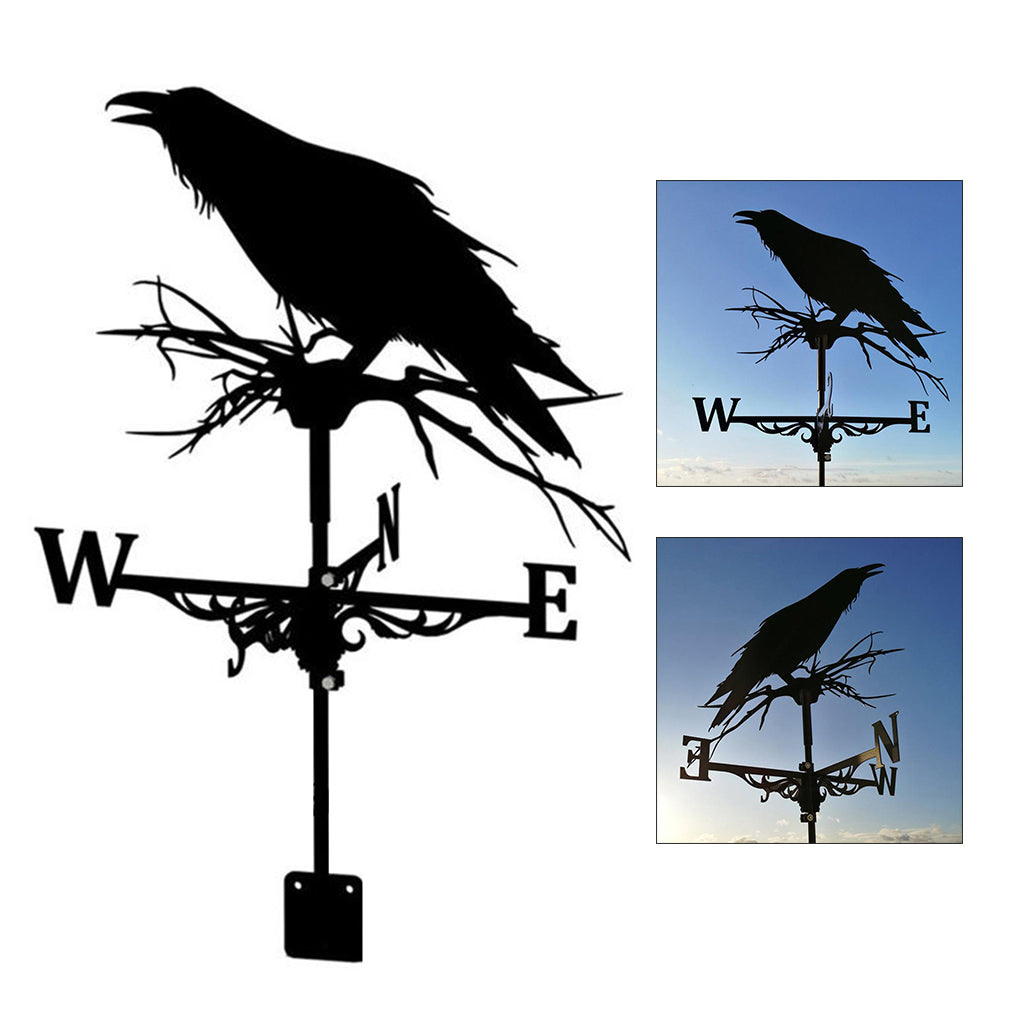 Weather Vane with Scene Garden Measuring Tool Crow