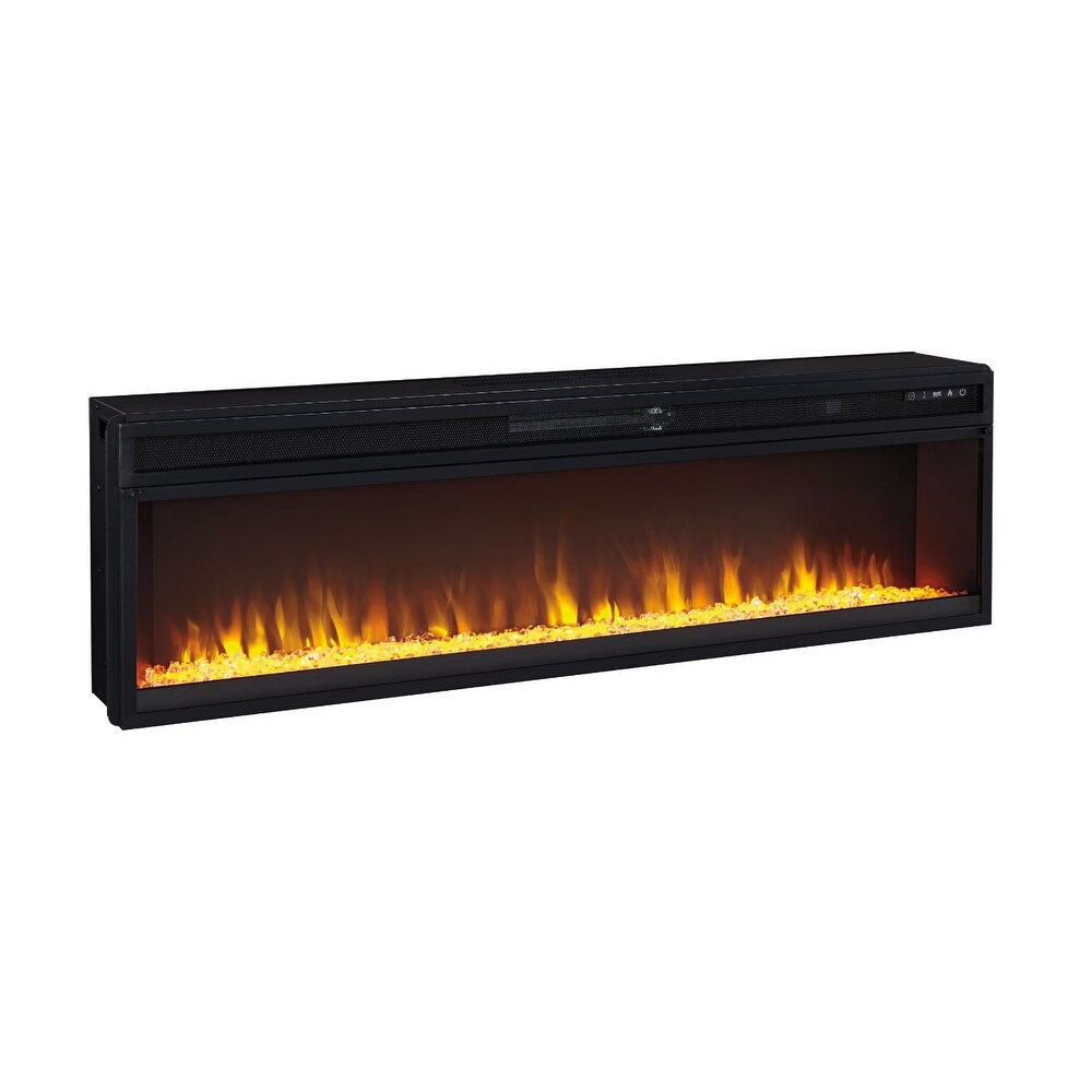 Entertainment Accessories 57 inch Wide Black Fireplace Insert