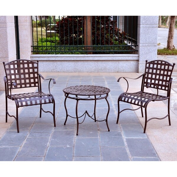 Santa Fe Nailhead 3piece Iron Bistro Set