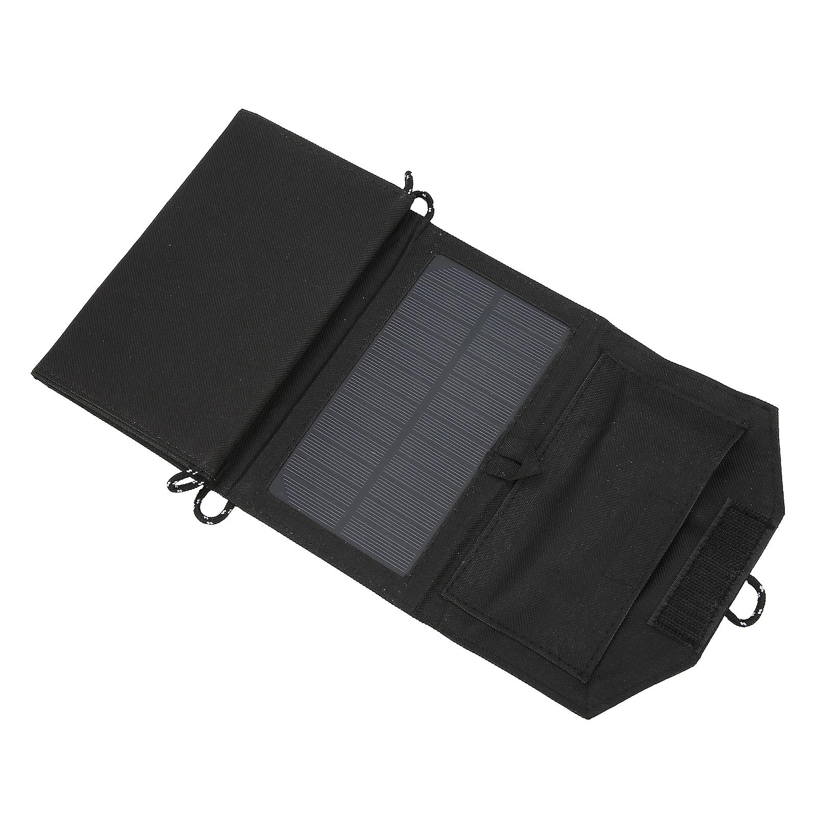 7.2w Solar Panel Folding Portable Solar Charger Panel With Usb Interface For Phone Chargingblack