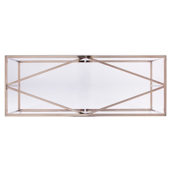 SEI Furniture Nindel Contemporary Champagne Metal Console Table