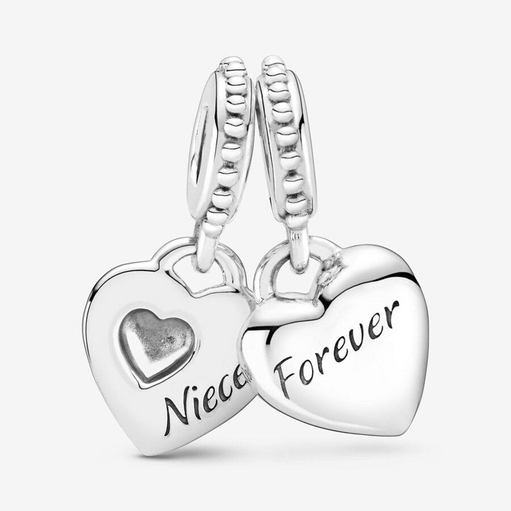 PANDORA  Aunt & Niece Split Heart Dangle Charm