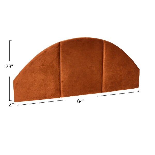 Queen Sized Upholstered Velvet Sound Reducing Panel Arched Headboard - - 37176438