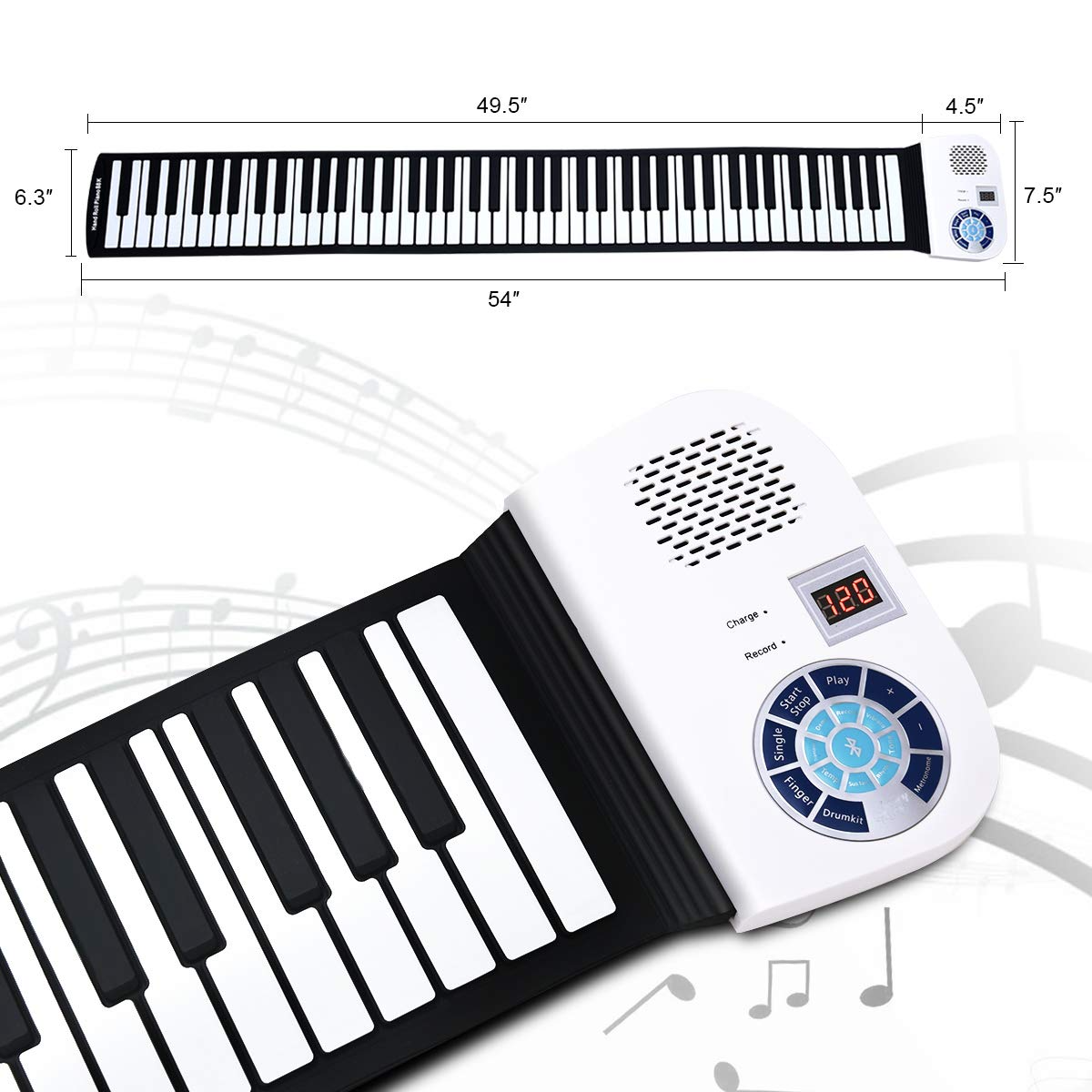 88 Keys Roll Up Piano, Upgraded Electronic Piano Keyboard