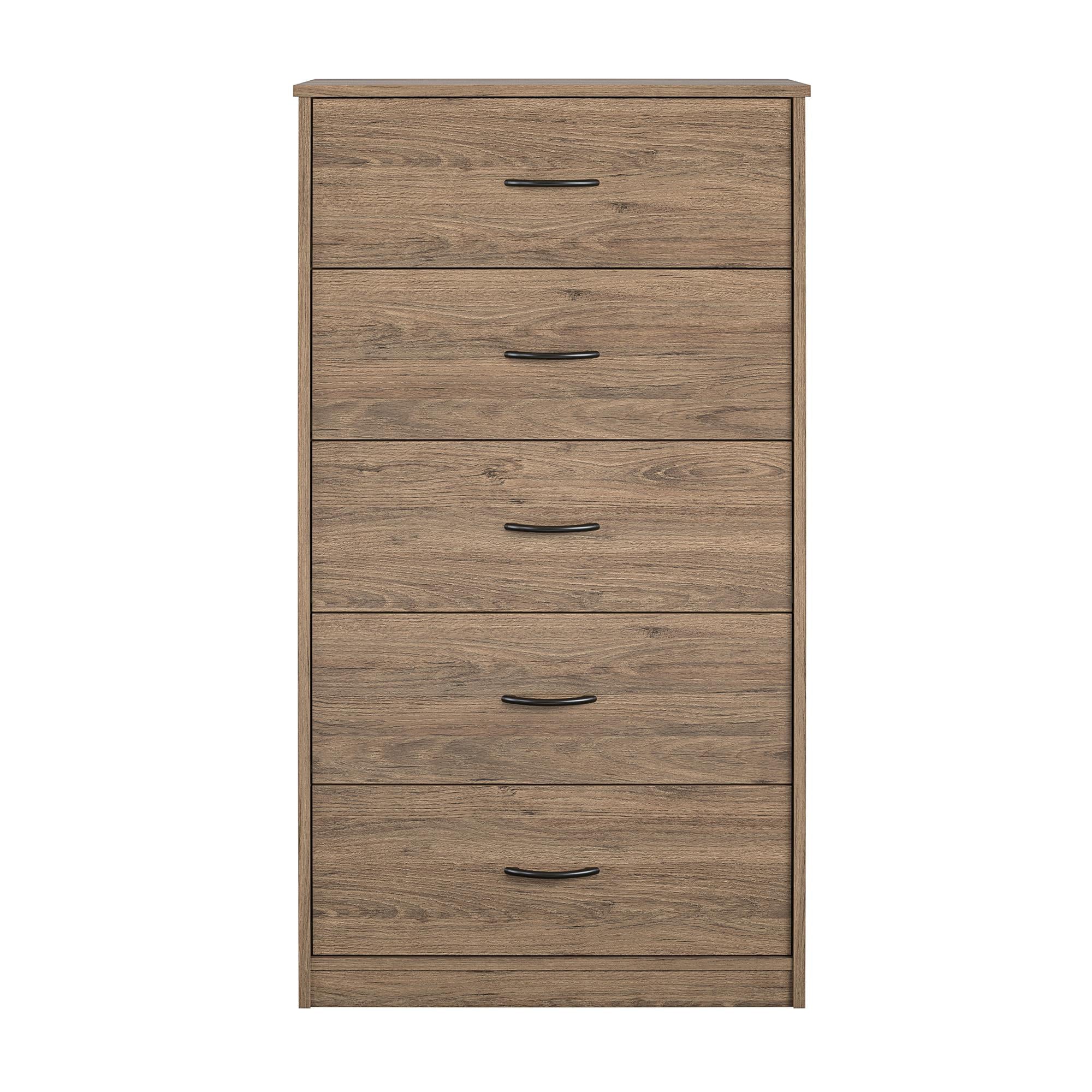 Mainstays Classic 5 Drawer Dresser, Rustic Oak