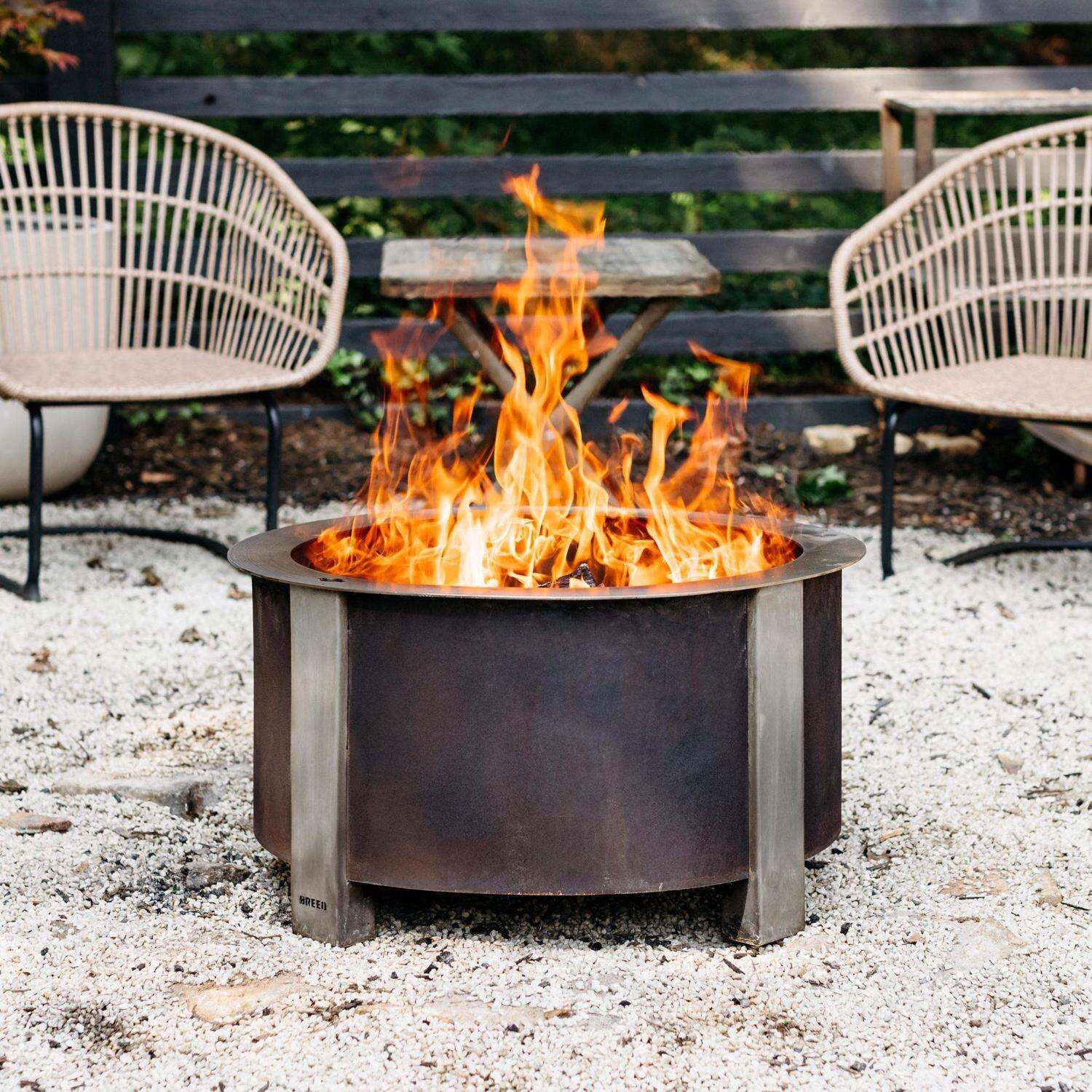 Breeo X Series 30 Corten Smokeless Fire Pit 30 in. W Corten Steel Outdoor Round Wood Fire Pit