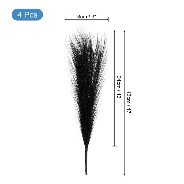 4pcs Faux Pampas Grass 17 Inch 6 Stem Artificial Grass for Decor