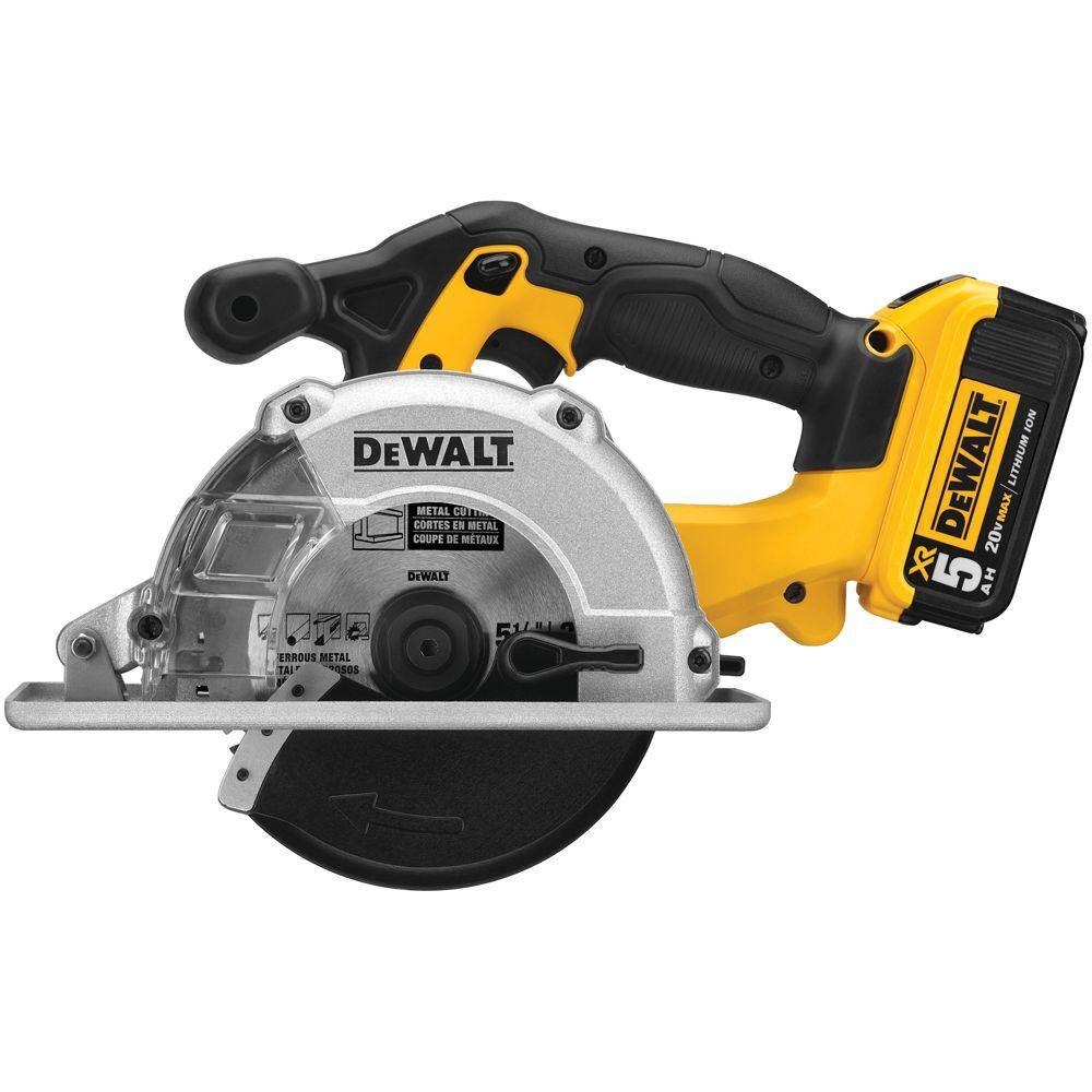 DEWALT DCS373P2 20-Volt MAX Cordless 5-1/2 in. Metal Cutting Circular Saw with (2) 20-Volt Batteries 5.0Ah