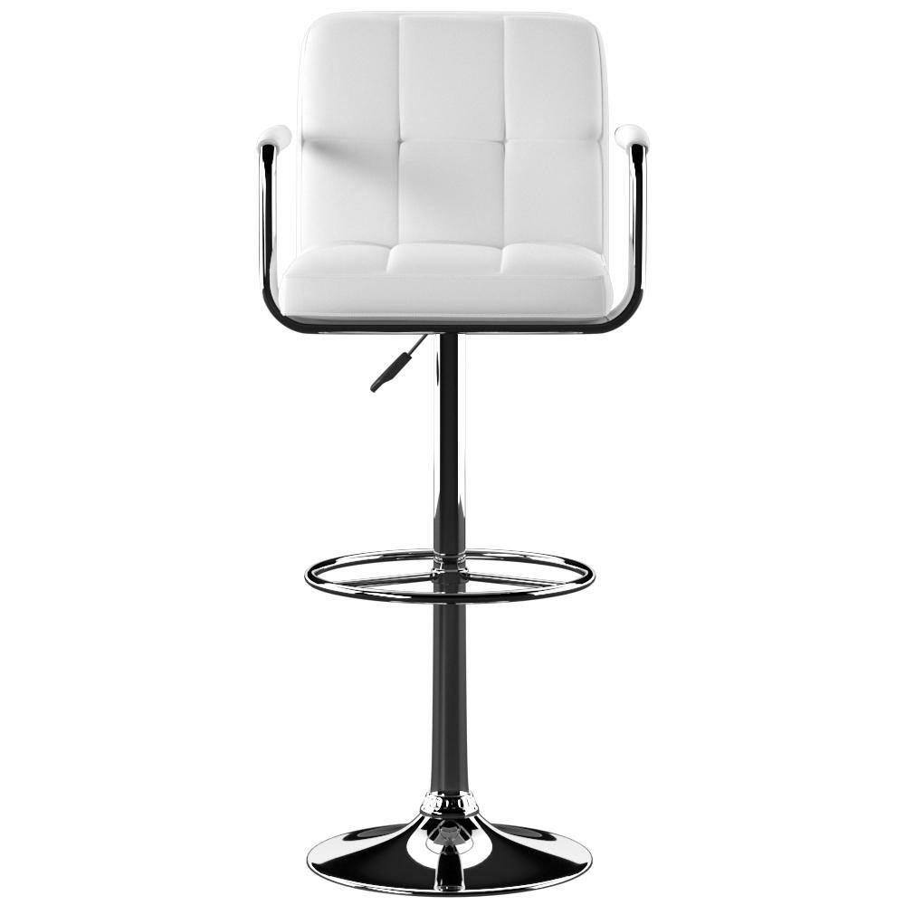 Powell Company Smith Adjustable 25 -33.5 in. White Counter and Bar Stool HD1207B19