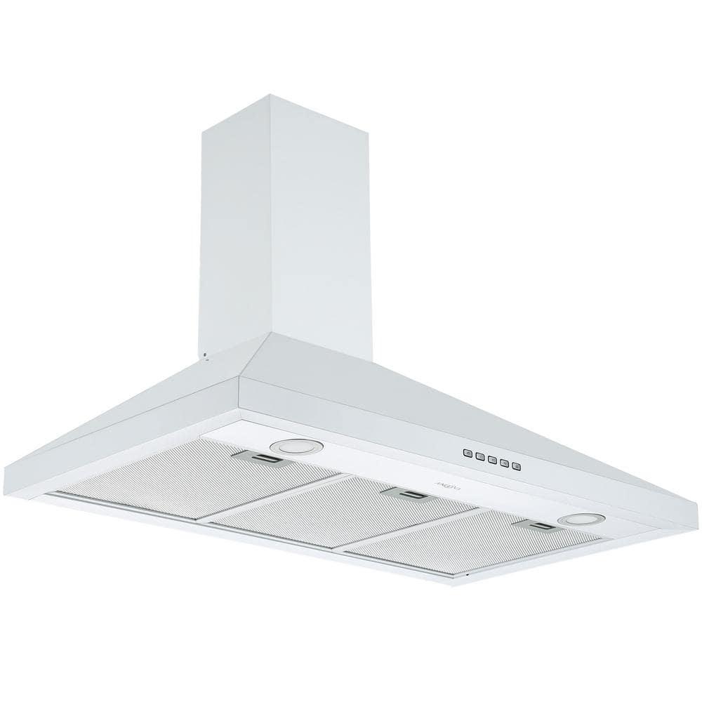 Ancona 36 in 450 CFM Convertible WallMounted Pyramid Range Hood in White