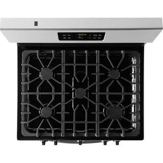 Frigidaire 30 in. 5 Burner Freestanding Gas Range in Stainless Steel with Self-Cleaning Oven FFGF3054TS