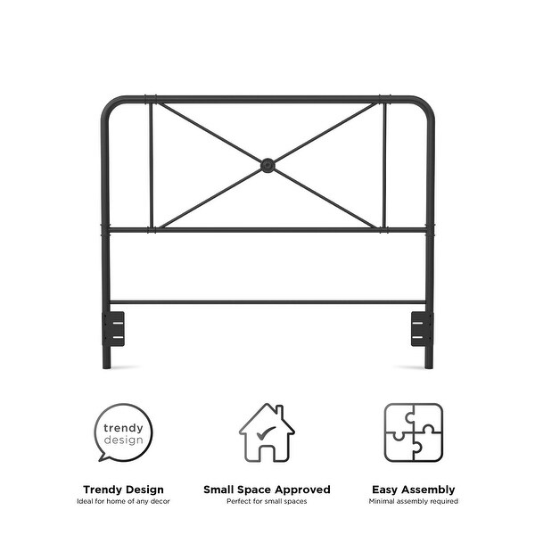 RealRooms Allysa Metal Headboard， Mounting Hardware Included， Steel Construction - - 37849861