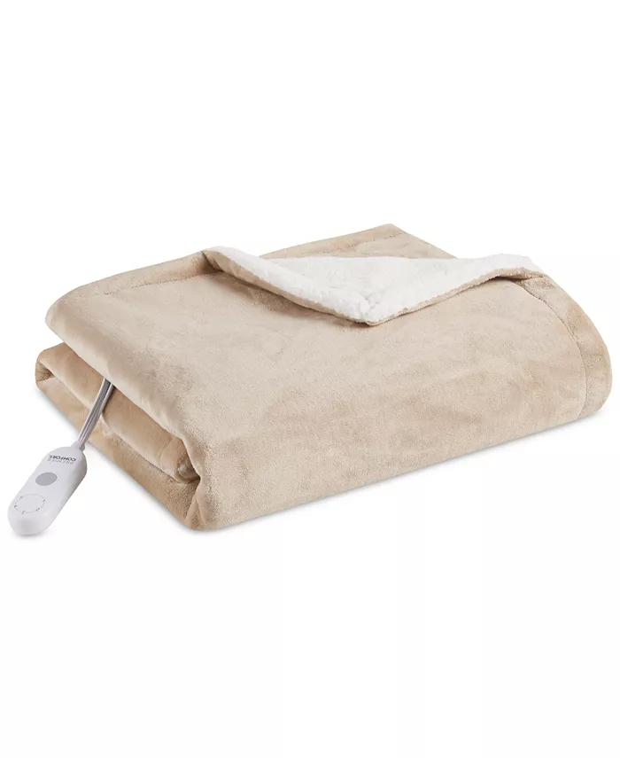 Premier Comfort Heated Plush to Sherpa Throw