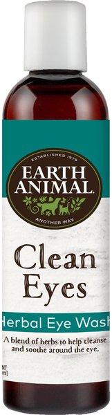 Earth Animal Natural Remedies Clean Eyes Herbal Eye Wash Cleanser for Dogs and Cats， 4-oz bottle